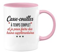 quotedazur - Mug Humour Casse-Couilles À Temps Complet Et Je Peux Faire Des Heures Supplémentaires Idée Cadeau Originale Tasse Humoristique Pour Hommes