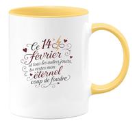 quotedazur - Mug Humour Ce 14 février et tous les autres jours, tu restes mon éternelle coup de foudre - Cadeau Amour, Saint-Valentin, Couple Femme