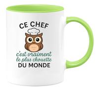 quotedazur - Mug Humour Ce Chef C'est Vraiment Le Plus Chouette Du Monde - Idéal Cadeau Tasse Pour Cuisiner Avec Style Et Humour