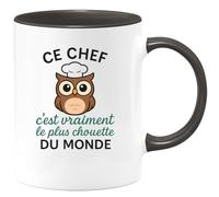 quotedazur - Mug Humour Ce Chef C'est Vraiment Le Plus Chouette Du Monde - Idéal Cadeau Tasse Pour Cuisiner Avec Style Et Humour
