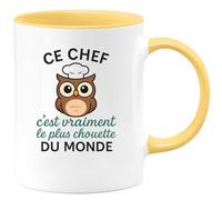 quotedazur - Mug Humour Ce Chef C'est Vraiment Le Plus Chouette Du Monde - Idéal Cadeau Tasse Pour Cuisiner Avec Style Et Humour