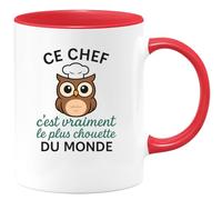 quotedazur - Mug Humour Ce Chef C'est Vraiment Le Plus Chouette Du Monde Idéal Cadeau Tasse Pour Cuisiner Avec Style Et