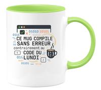 quotedazur - Mug Humour Ce mug compile sans erreur contrairement à mon code du lundi - Cadeau Développeur informatique Homme