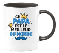 quotedazur - Mug Humour Ce Papa Est Le Meilleur Du Monde - Mug Cadeau Parfait Pour Homme - Idée Cadeau Originale Tasse Personnalisée Pour Papa Cher À Votre Cœur