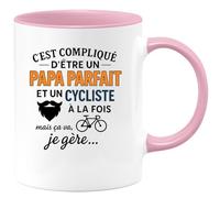 quotedazur - Mug Humour C'est Compliqué D’être Un Papa Parfait Et Cycliste, Mais Ça Va, Je Gère. Idée Cadeau Originale Tasse Pour