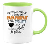 quotedazur - Mug Humour C'est Compliqué D’être Un Papa Parfait Et Cycliste, Mais Ça Va, Je Gère. Idée Cadeau Originale Tasse Pour