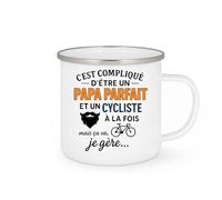 quotedazur - Mug Humour C'est Compliqué D’être Un Papa Parfait Et Cycliste, Mais Ça Va, Je Gère. Idée Cadeau Originale Tasse Pour
