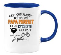 quotedazur - Mug Humour C'est Compliqué D’être Un Papa Parfait Et Cycliste, Mais Ça Va, Je Gère. Idée Cadeau Originale Tasse Pour