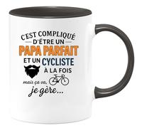 quotedazur - Mug Humour C'est Compliqué D’être Un Papa Parfait Et Cycliste, Mais Ça Va, Je Gère. Idée Cadeau Originale Tasse Pour