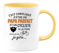 quotedazur - Mug Humour C'est Compliqué D’être Un Papa Parfait Et Cycliste, Mais Ça Va, Je Gère. Idée Cadeau Originale Tasse Pour