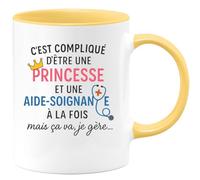quotedazur - Mug Humour C'est Compliqué D'être Princesse Et Aide-Soignante, Mais Je Gère Avec Idée Cadeau Tasse Pour