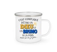 quotedazur - Mug Humour C'est Compliqué D'être Un Dieu Et Bruno À La Fois, Mais Ça Va, Je Gère Idée Cadeau Originale Tasse Divin