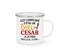 quotedazur - Mug Humour C'est Compliqué D'être Un Dieu Et César À La Fois, Mais Ça Va, Je Gère Idée Cadeau Tasse Originale Pour Homme Fier Audacieux