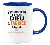 quotedazur - Mug Humour C'est Compliqué D'être Un Dieu Et Fabrice À La Fois, Mais Ça Va, Je Gère... Idée Cadeau Originale Avec Tasse Personnalisée Humoristique