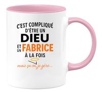 quotedazur - Mug Humour C'est Compliqué D'être Un Dieu Et Fabrice À La Fois, Mais Ça Va, Je Gère... Idée Cadeau Originale Avec Tasse Personnalisée Humoristique