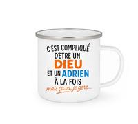 quotedazur - Mug Humour C'est Compliqué D'être Un Dieu Et Un Adrien, Mais Je Gère Avec Humour Ce Cadeau Unique - Idée Cadeau Originale Tasse Pour Homme Adrien