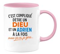 quotedazur - Mug Humour C'est Compliqué D'être Un Dieu Et Un Adrien, Mais Je Gère Avec Humour Ce Cadeau Unique - Idée Cadeau Originale Tasse Pour Homme Adrien