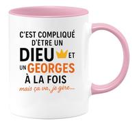 quotedazur - Mug Humour C'est Compliqué D'être Un Dieu Et Un Georges À La Fois, Mais Ça Va, Je Gère - Idée Cadeau Originale Tasse Pour Homme Unique Et Drôle