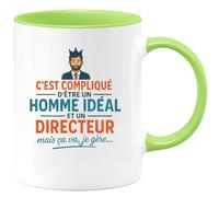 quotedazur - Mug Humour C'est Compliqué D'être Un Homme Idéal Et Directeur, Mais Ça Va, Je Gère. Idée Cadeau Originale, Tasse Gestionnaire, Parfait Pour