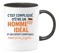 quotedazur - Mug Humour C'est Compliqué D'être Un Homme Idéal Et Expert-Comptable, Mais Je Gère Tout Avec Pour Cadeau Original Une Tasse Humoristique