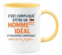 quotedazur - Mug Humour C'est Compliqué D'être Un Homme Idéal Et Expert-Comptable, Mais Je Gère Tout Avec Pour Cadeau Original Une Tasse Humoristique