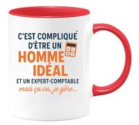 quotedazur - Mug Humour C'est Compliqué D'être Un Homme Idéal Et Expert-Comptable, Mais Je Gère Tout Avec Pour Cadeau Original Une Tasse Humoristique
