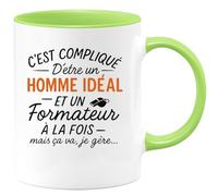 quotedazur - Mug Humour C'est Compliqué D'être Un Homme Idéal Et Formateur À La Fois, Mais Ça Va, Je Gère. Cadeau Unique Tasse Originale Pour