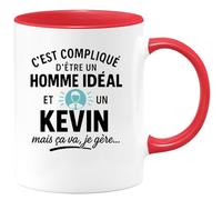 quotedazur - Mug Humour C'est Compliqué D'être Un Homme Idéal Et Kevin À La Fois, Mais Ça Va, Je Gère Idée Cadeau Originale Tasse Humoristique Pour