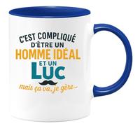 quotedazur - Mug Humour C'est Compliqué D'être Un Homme Idéal Et Luc À La Fois, Mais Ça Va, Je Gère... Cadeau Original Tasse Pour Au Quotidien