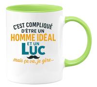 quotedazur - Mug Humour C'est Compliqué D'être Un Homme Idéal Et Luc À La Fois, Mais Ça Va, Je Gère... Cadeau Original Tasse Pour Au Quotidien