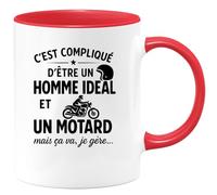 quotedazur - Mug Humour C'est Compliqué D'être Un Homme Idéal Et Motard, Mais Je Gère Tout Avec Fierté. Idée Cadeau Originale Tasse Pour Passionné