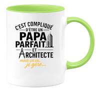 quotedazur - Mug Humour C'est Compliqué D'être Un Papa Parfait Et Architecte, Mais Ça Va, Je Gère - Idée Cadeau Originale Tasse Pour Papa Architecte Parfait