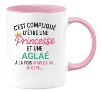 quotedazur - Mug Humour C'est Compliqué D'être Une Aglaé Et Une Princesse - Idée Cadeau Prénom Aglaé Anniversaire