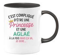 quotedazur - Mug Humour C'est Compliqué D'être Une Aglaé Et Une Princesse - Idée Cadeau Prénom Aglaé Anniversaire
