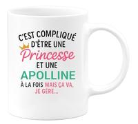 quotedazur - Mug Humour C'est Compliqué D'être Une Apolline Et Princesse Idée Cadeau Prénom Anniversaire