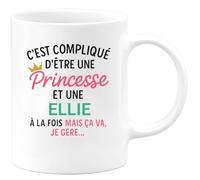 quotedazur - Mug Humour C'est Compliqué D'être Une Ellie Et Princesse Idée Cadeau Prénom Anniversaire
