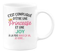 quotedazur - Mug Humour C'est Compliqué D'être Une Joy Et Une Princesse - Idée Cadeau Prénom Joy Anniversaire
