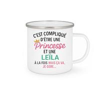 quotedazur - Mug Humour C'est Compliqué D'être Une Leïla Et Une Princesse - Idée Cadeau Prénom $women Anniversaire