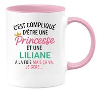 quotedazur - Mug Humour C'est Compliqué D'être Une Liliane Et Une Princesse - Idée Cadeau Prénom Liliane Anniversaire