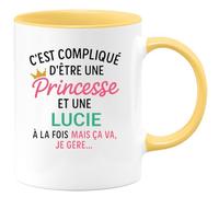 quotedazur - Mug Humour C'est Compliqué D'être Une Lucie Et Une Princesse - Idée Cadeau Prénom Anniversaire