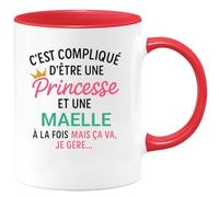 quotedazur - Mug Humour C'est Compliqué D'être Une Maelle Et Princesse Idée Cadeau Prénom Anniversaire