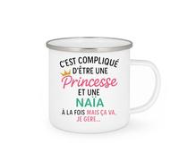 quotedazur - Mug Humour C'est Compliqué D'être Une Naïa Et Princesse Idée Cadeau Prénom Anniversaire