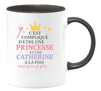 quotedazur - Mug Humour C'est Compliqué D'être Une Princesse Et Catherine À La Fois, Mais Je Gère Idée Cadeau Originale Avec Tasse Pour Femme Au Quotidien
