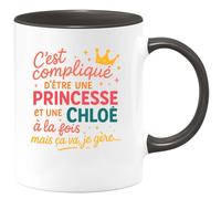 quotedazur - Mug Humour C'est Compliqué D'être Une Princesse Et Cloe, Mais Je Gère Tout Avec Style Cadeau Original Tasse Unique Pour Femme Moderne
