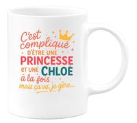 quotedazur - Mug Humour C'est Compliqué D'être Une Princesse Et Cloe, Mais Je Gère Tout Avec Style Cadeau Original Tasse Unique Pour Femme Moderne