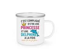 quotedazur - Mug Humour C'est Compliqué D'être Une Princesse Et Delphine À La Fois, Mais Je Gère. Idée Cadeau Tasse Originale Pour Femmes Uniques