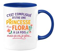 quotedazur - Mug Humour C'est Compliqué D'être Une Princesse Et Flora, Mais Je Gère Au Quotidien Idée Cadeau Originale Tasse Pour Femme Unique Stylée