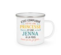 quotedazur - Mug Humour C'est Compliqué D'être Une Princesse Et Jenna, Mais Ça Va, Je Gère Idée Cadeau Originale Avec Tasse Humoristique Pour Femme Unique