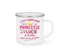 quotedazur - Mug Humour C'est Compliqué D'être Une Princesse Et Lucie À La Fois, Mais Ça Va, Je Gère Idée Cadeau Originale Tasse Pour Femme Unique Drôle