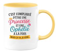 quotedazur - Mug Humour C'est Compliqué D'être Une Princesse Et Ophelie À La Fois, Mais Je Gère Idée Cadeau Originale Tasse Pour Femme
